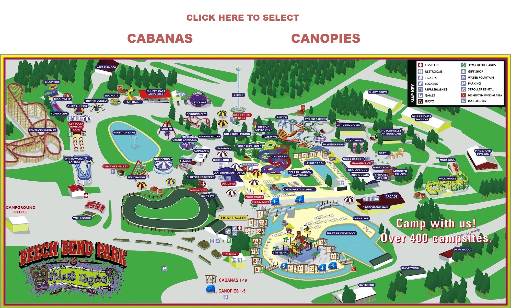 Test Cabana Locations